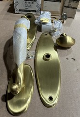 Baldwin 6573-060-FD Estate Trim Set Springfield Satin Brass/Brown Full Kit NOS
