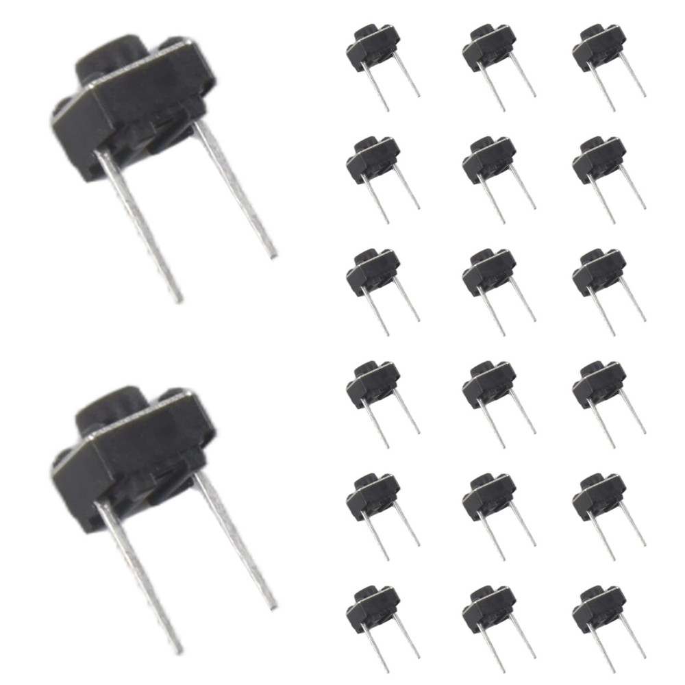 20 Pcs 6x6x5mm Momentary Tactile Tact Push Button 2 Pin DIP Through Hole V8Q3