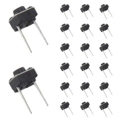 20 Pcs 6x6x5mm Momentary Tactile Tact Push Button 2 Pin DIP Through Hole V8Q3