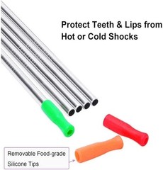 20 Pcs Colorful Silicone Straw Tips, Reusable Teeth 6 Millimeters, Multicolor