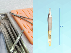 Adson Kocher Forceps with Skin Stopper & Serrated 2×1 Tip ARTMAN