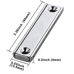 80lbs Pulling Force Neodymium Rectangular Pot Magnets 60 Packs, 2.36″x0.53″x0…