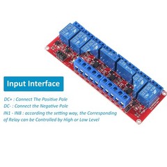 Dc 24V Modulo De Rele Placa De Rele 8 Canales Op Nivel Alto O Bajo Aislado To