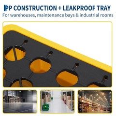 Heavy Duty Spill Containment Pallet 2-Pack Leakproof Detachable Tray Drum Yellow