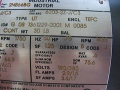 DAYTON 2N866 General Purpose Motor, 3/4HP, 1,750 RPM, 208-230/460V AC 2N866BG