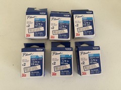 Genuine Brother (6) TZe-2312PK Black on White 1/2 Inch (12 Tapes- Open Box)