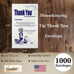 Housekeeping Tip Thank you Envelope, 3 1/2″ X 6 1/2″, 500/Box