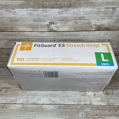 *6 BOXES* MEDLINE FITGUARD ES Stretch Vinyl Exam Gloves Size: LARGE, EXP: 10/24