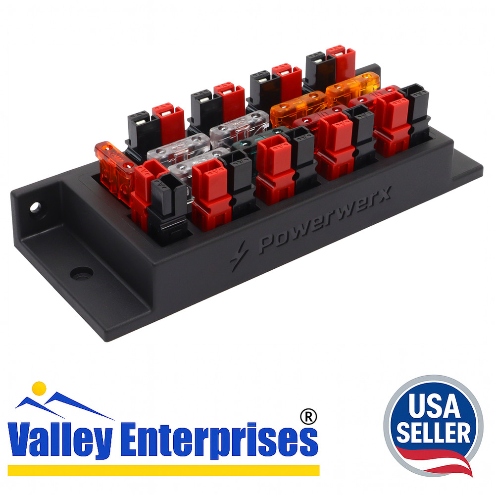 Powerwerx PD‑9F 9‑Position Fused Powerpole Distribution Block DC Power Radio