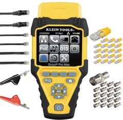 Klein VDV501-770 Scout Pro Max RJ45 RJ11 RJ12 Coax Cable Tester Kit + Extras