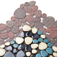 Primoon Pebble Tiles 5 Sheets Aqua Teal Blue Mosaic Tiles For Accent Wall