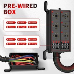6 Way 12V Waterproof Fuse Relay Box with 6 Relays & 12 ATC/ATO Fuses for Car Mar