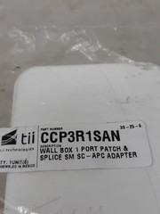 Tii Technologies CCP3R1SAN Wall Box 1 Port Patch & Splice SM SC-APC Adapter