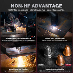 ARCCAPTAIN iControl Non-HF Plasma Cutter CUT55 MP with APP Control LED Display
