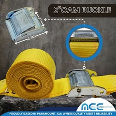 2″ x 12′ 16′ 20′ E-Track Cam Buckle Tie Down Strap for Truck Trailer Cargo Van