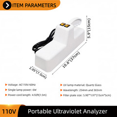 Portable UV Analyzer Lamp 110V 60Hz Dual Wavelength (254nm/365nm) for Lab Use