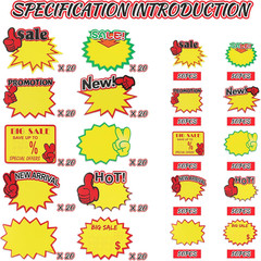 Starburst Sign for Retail Store Large 200pcs Yellow Promotional Signage Display