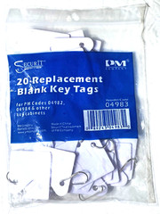 20 Count PM Company Replacement Blank White Slotted Key Cabinet Tags, Free Ship