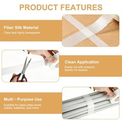 10 Rolls Filament Reinforced Strapping Fiberglass Tape 5.9 mil – 1 in. x 60 yds