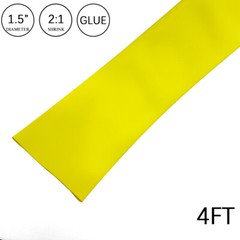 2:1 Heat Shrink Tubing Tube 1.5″ Yellow Glue Waterproof Dual Wall Wires Wrap