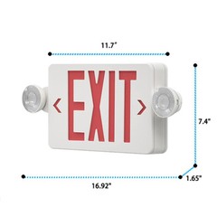 6 Pack LED Exit Sign Emergency Light – Hi Output RED Compact Combo UL-Listed