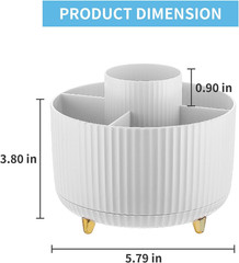 Desk Organizer 360-Degree Rotating Pen Holder With 5 Compartments Pencil Holder