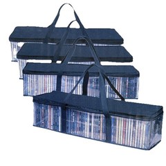 Evelots CD Storage Bags (4 Pack) Clear PVC Plastic Media Carrying Case w/ Zipper