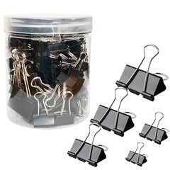 120Pcs Binder Clips Assorted Size, Office Clips with Clear Storage Container,