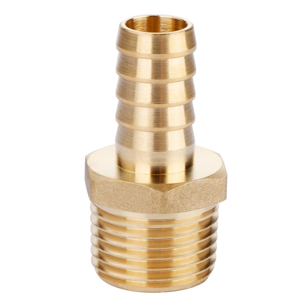 U.S. Solid 1/2″ Hose Barb Brass Fitting NPT 1/2″ Male, 1pc
