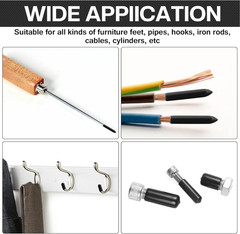 60PCS round Rubber End Caps 1/8 Inch/3Mm Screw Thread Protectors round Tube Bolt