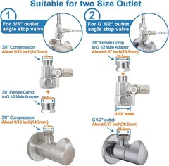Feed Water Adapter – Water Line Splitter 3/8″x3/8″x1/4″ or G 1/2″xG 1/2″x1/4″…
