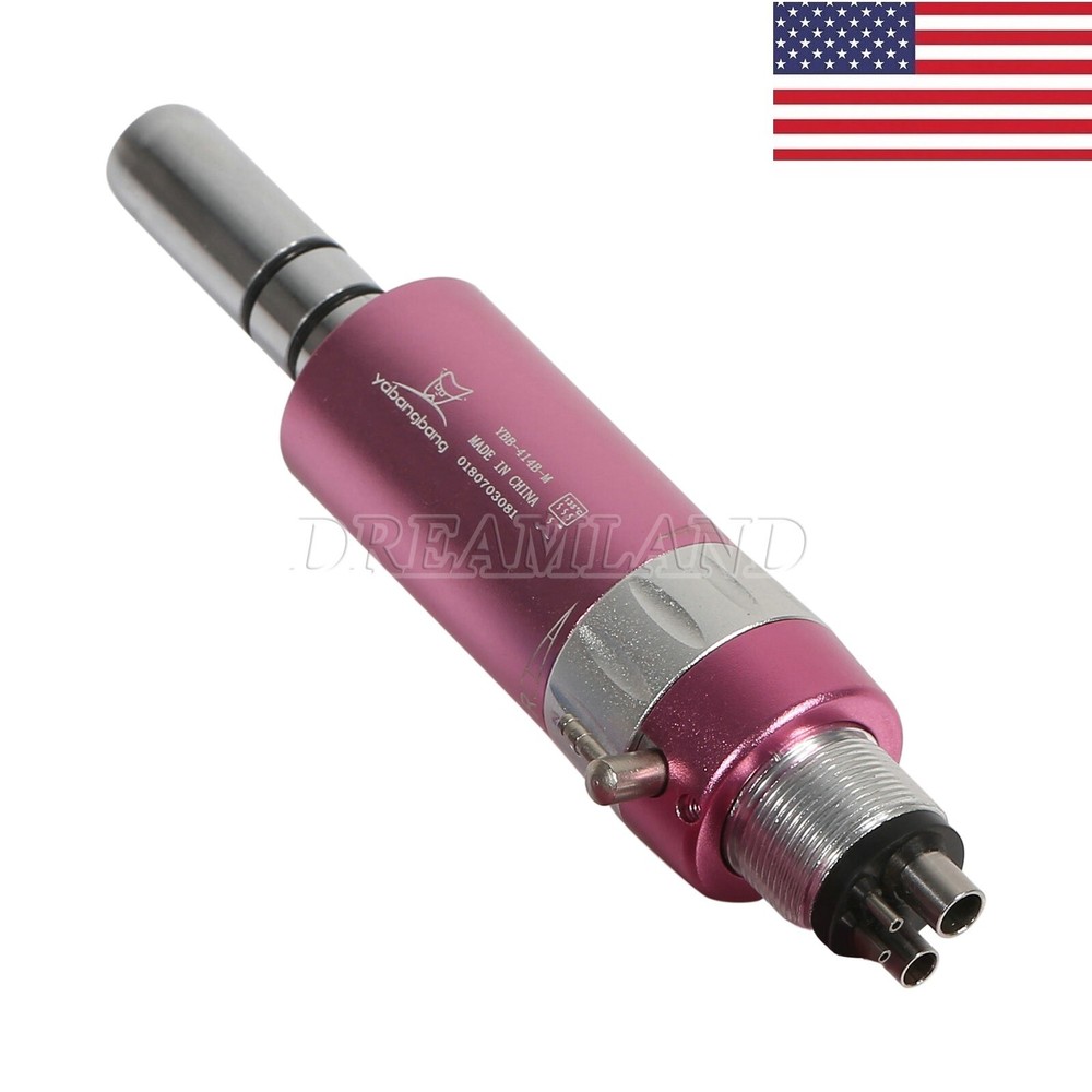 Dental E-TYPE 4 holes air motor slow low speed Handpiece Fit NSK style pink USA