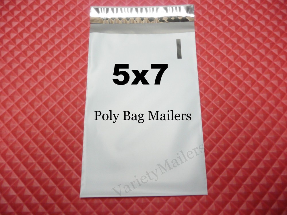 100 Poly Bag Mailers 5×7 Small Self-Sealing Postal Shipping Bags 5”x 7”