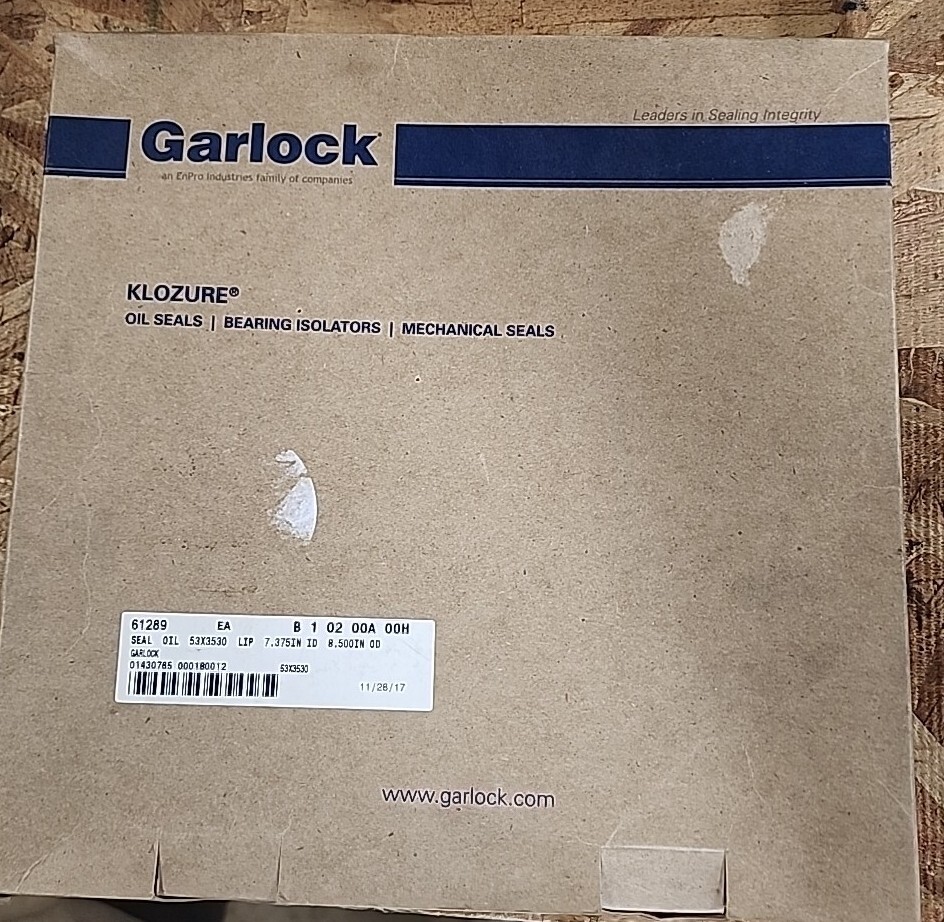 Garlock Klozure 21086-3530 Model 53 Oil Seal 7.375 ID 8.500 OD .625 Width New