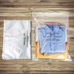 Clear Poly Bags Resealable Suffocation Warning OPP Cello Merchandise Packaging