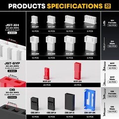 Crimp Tool Connector Kit With 20 Types Jstsyp + Jstxh + Rc Servos Connectors Set