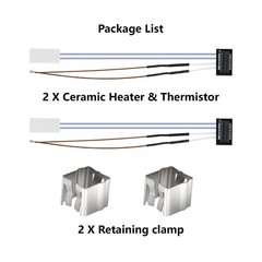 2 Pack Ceramic Heater & Thermistor Kits for Bambu Lab P1P/P1S, 24V 48W…