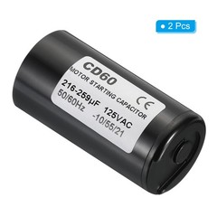 Motor Start Capacitor, 2 Pack 216-259uF/Mfd 125V 50/60Hz CD60 Run Capacitor