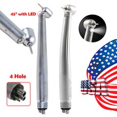 1-10* Fit Dental 45° Angle/Big Head Light E-generator Fiber Optic Handpiece