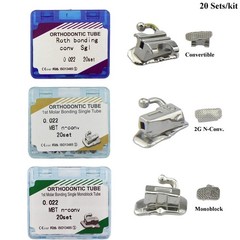 80Pcs Orthodontic Buccal Tubes Dental 1st 2nd Molar Roth MBT 022 Monoblock Non-C