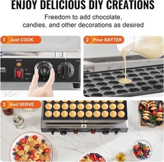 50PCS 1700W Commercial Electric Nonstick Waffle Maker Machine, 1.8 Inches Pan…
