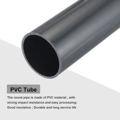 PVC Rigid Round Pipe 54.7mm ID 60mm(2 3/8″) OD 350mm Dark Grey High Impact