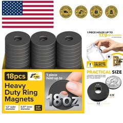 Industrial Ceramic Ring Magnets with Countersunk Hole – 30×4.5mm 1.2″ x 0.18″…