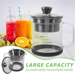 Soy Milk Filter Pot with Fine Mesh Strainer 7.48X6.29X4.72In Glass Container