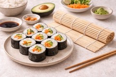 Bamboo Sushi Rolling Mat 9 x 9.375, Natural