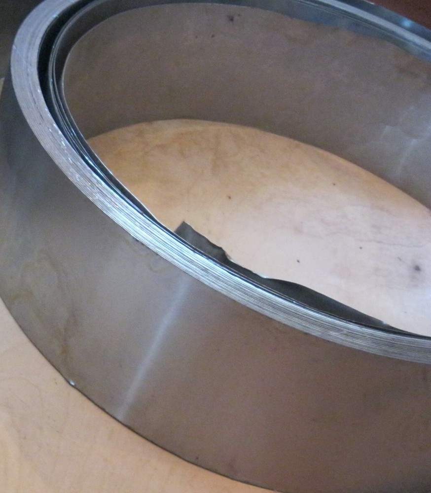 Invar Alloy 36 Nickel tape 1 m x 10 cm x 0.2 mm.
