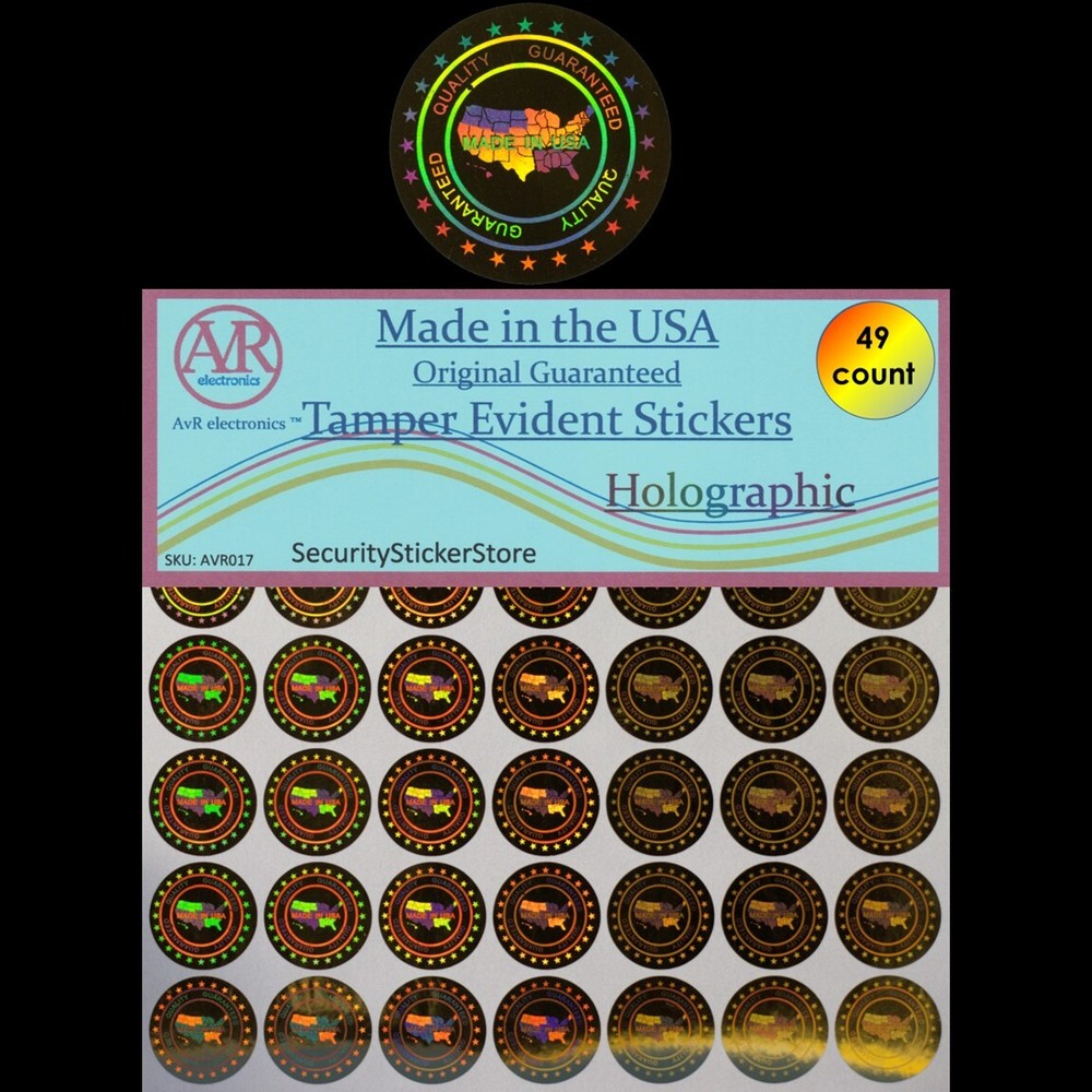 Made in the USA Quality Guaranteed Hologram Tamper Proof Stickers Labels(AvR017)