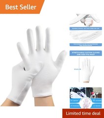 3 Pairs Cotton Gloves for Dry Hands Sleeping, Soft Moisturizing Eczema Gloves…