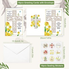 HOWAF 18pcs Easter Greeting Cards He Is 5.9 inches by 3.9 inches, multi color