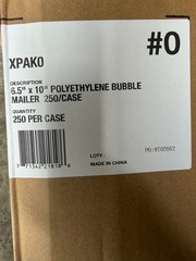 250 Poly Bubble Mailers #0 6.5×10 Self Seal White Padded Shipping Envelopes Bulk